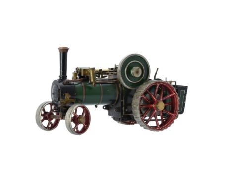   A well engineered 3/4 inch scale model of a Bassett-Lowke live steam traction engine, having copper boiler with fittings, s