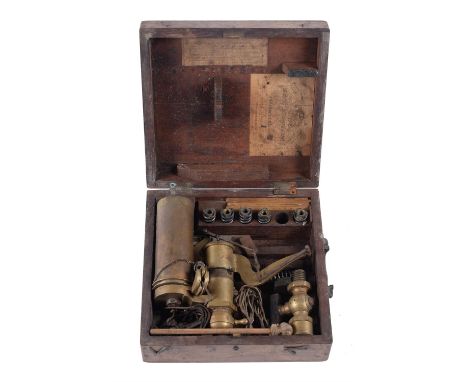 A Richard's patent steam engine indicator, in wooden box.