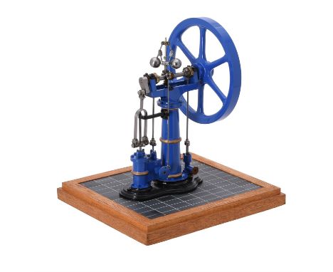 An exhibition standard model of a Benson vertical engine, with central supporting 'Doric' column. The original full size engi