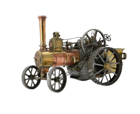 A well engineered 1 1/2 inch scale model of a Burrell agricultural traction engine, to the design by Basset-Lowke, the silver