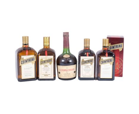 4 Vintage Quattro bottles, and 1 Vintage Courvoisier Cognac (5) 