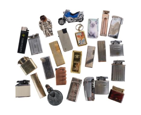 A collection of Vintage and novelty pocket cigarette lighters 