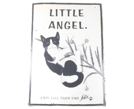 2 Vintage tin signs, "Little Angel", and a hardboard sign "We want your kitchen waste" (2) 