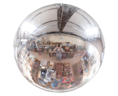 A large silver witch's ball, diameter approx 25cm 