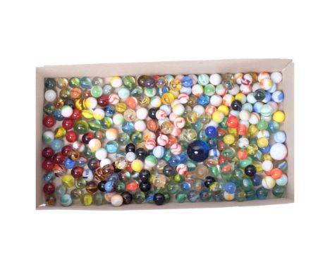A collection of Vintage glass marbles, etc 