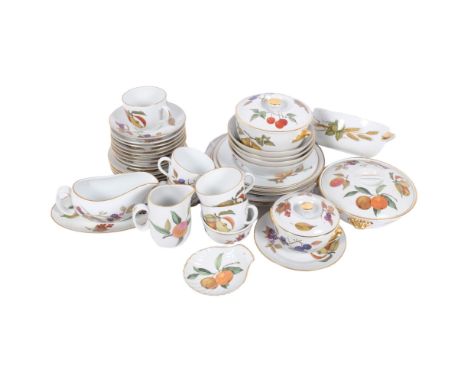 A quantity of Royal Worcester Evesham pattern tureens, cups, bowls, etc 