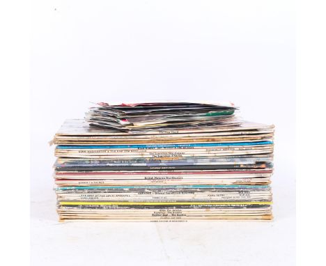 A quantity of Vintage LPs and 7" singles, various artists including Pink Floyd, The Beatles, Mike Oldfield, Cat Stevens, etcB
