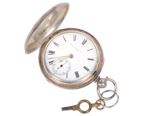 JOHN MYERS & COMPANY - an engine turned silver-cased key-wind pocket watch 