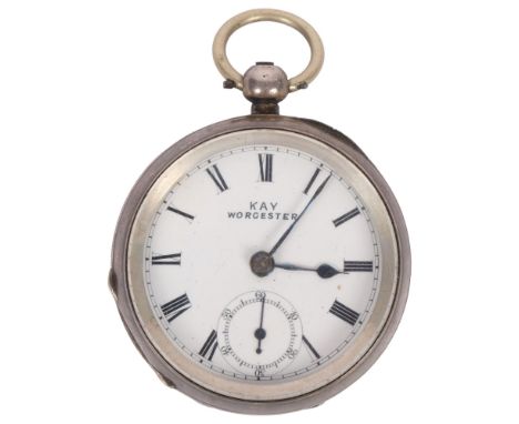 KAY, WORCESTER - an engine turned silver-cased key-wind pocket watch, movement numbered 53427 