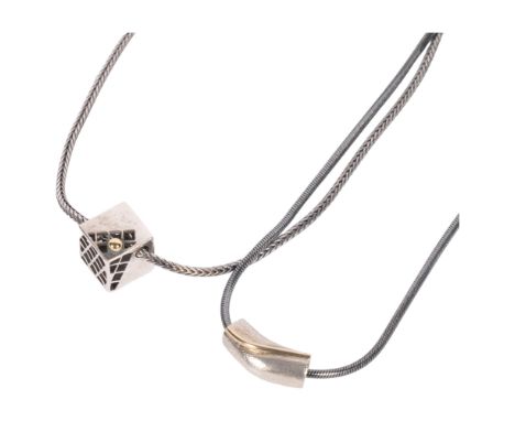 SCRUPLES, & AAGAARD - 2 sterling silver pendant necklaces 