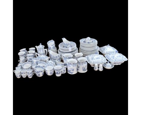 Extensive mixed Furnivals and Masons Old Chelsea pattern dinner, tea and coffee service, including vegetable tureens, jugs, t