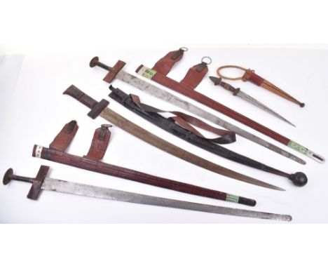 Sudanese Swords and Dagger; All complete with scabbards. 4 items 