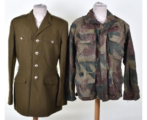 Army Jackets; Camo jacket and NO 2 dress tunic with buttons. 2 items 