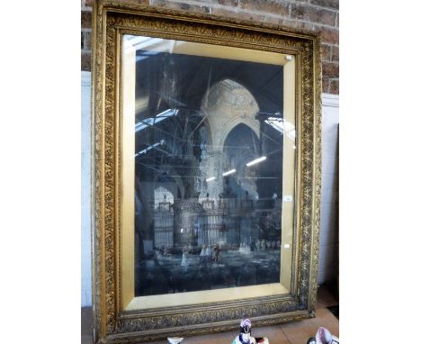 R FLETCHER-WATSON; 'BURGOS CATHEDRAL' (interior) watercolour, signed and dated 1895 in a moulded gilt frame