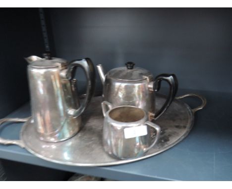 A plated tea service and tray