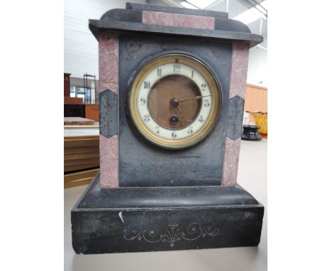 A Late Victorian marble mantle clock