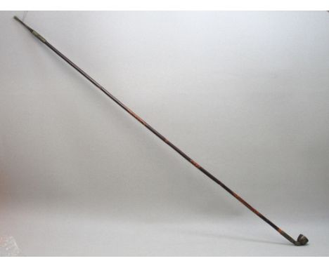 19th CENTURY CHINESE BAMBOO OPIUM PIPE WITH SCALEY FISH DESIGNS (L: 88.5cm). PROVENANCE: ESTATE OF ANNE M. COLLINS (1934-2017