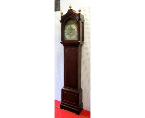 GEORGE III LONGCASE TIMEPIECE WITH A BRASS DIAL INSCRIBED "WM BUARDSELL, LONDON", (CC 1771 - 5) FOLIATE AND SCROLL ENGRAVED I