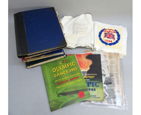 DETAILED AND COMPREHENSIVE SPORTING ARCHIVE OF MEMORABILA, SCRAPBOOKS, BLAZER AND KIT BADGES, A JAVELIN BELONGING TO AMATEUR 