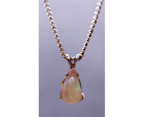 Opal crystal and silver necklace 
