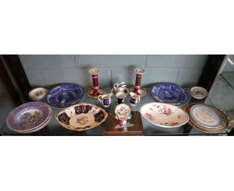 Shelf of antique porcelain and ceramics
