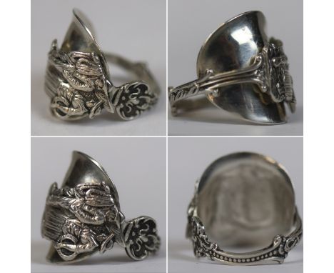 Silver ring made from a spoon - Size Z+1 