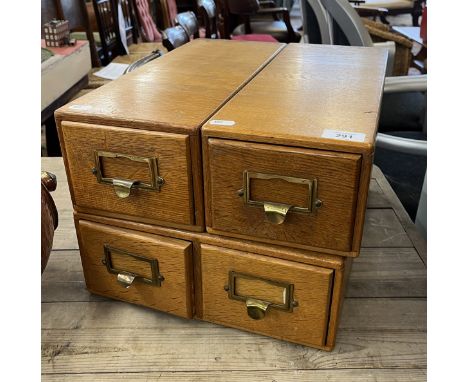 Vintage oak index drawers 