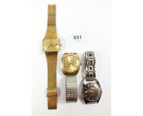 Three gentleman's Automatic vintage wrist watches by Accurist, Montine and Sekonda 