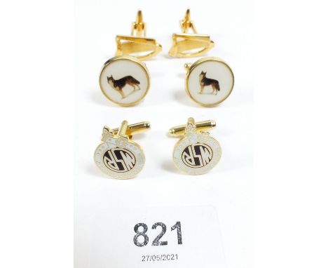 Three pairs of cufflinks 