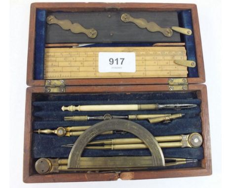 A vintage draughtsman's geometry set 