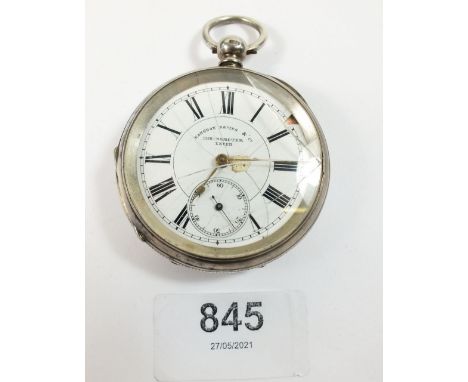 A silver Chronometer Lever pocket watch a/f by Langdoon Davies &amp; Co 