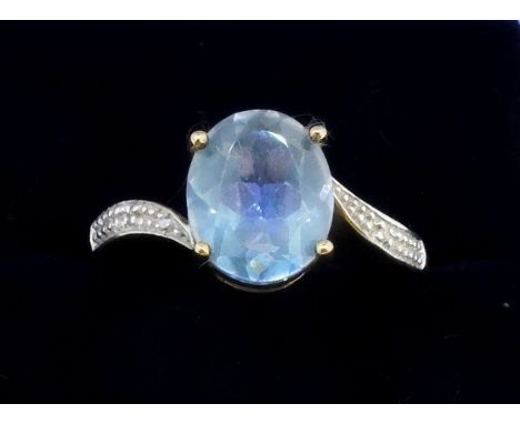 A 9ct gold ring set tanzanite, size O 1/2 