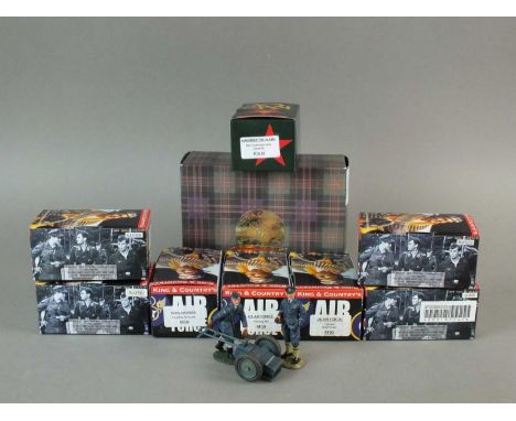 King &amp; Country, a collection of eight boxed and foam packed RAF and American Air force figures, model numbers to include 