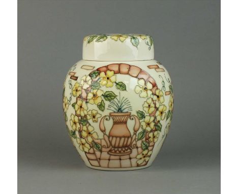 A Moorcroft 'Secret Garden' ginger jar and cover dated 1994 tubelined against a cream ground, painted and impressed marks, 20