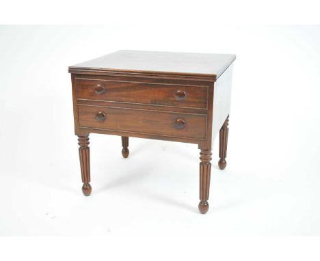 A small 19th century mahogany commode, (converted, accommodating a record player), 49 x 46cm, 48cm high