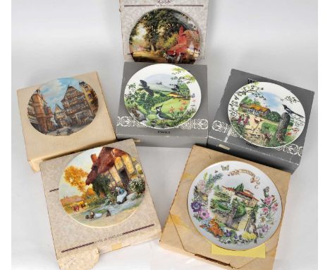 A large collection of later 20th century collector's plates, including Wedgwood 'Rural Scenes', West German, Spode and others