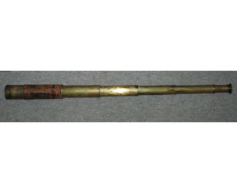 A brass and leather five drawer telescope by Steward, London, inscribed with carry case Condition Report: Available upon requ
