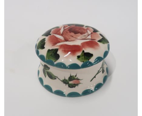 A Griselda Hill pottery trinket box decorated with a cabbage rose Condition Report: light crazing to base and inside - otherw