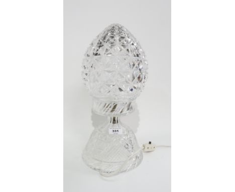 A cut glass table lamp with pointed shade Condition Report: Available upon request