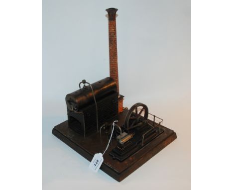 A boxed Bing stationary live steam engine (af), 28 x 24cm Condition Report: Available upon request