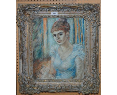 CONTINENTAL SCHOOL Portrait of a lady, indistinctly signed, pastel, 38 x 32cm Condition Report: Available upon request
