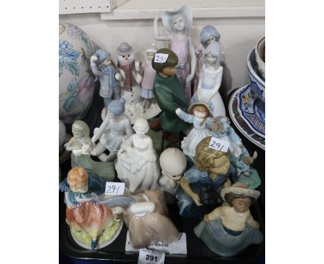 A lot comprising a Leonardo figure of children and a snowman, A Sherri Buck Baldwin 'Kate and Molly' figure, Piazza resin fig