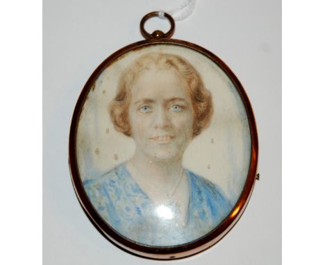 A oval portrait miniature, in fitted case, 7cm Condition Report: Available upon request