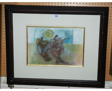 SCOTTISH SCHOOL Two figures, watercolour and pencil, 24 x 35cm Condition Report: Available upon request