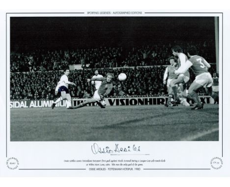 Ossie Ardiles 12x16  Signed black and white, Autographed Editions, Limited Edition photo. Photo shows Ardiles scoring Tottenh