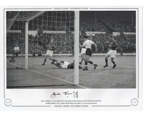 John Connelly 16x12 signed black and white photo, Autographed Editions, Limited Edition. Photo Shows Connelly scoring England