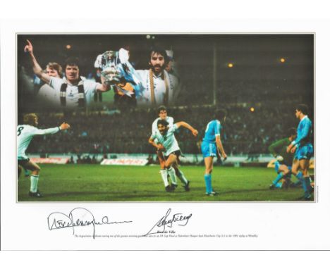 Football, Ricky Villa and Steve Perryman signed 16x12 colour photograph pictured as the Argentinian celebrates scoring one of