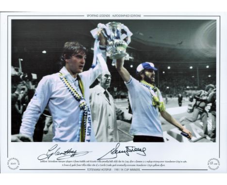 Ricardo Villa and Glenn Hoddle Tottenham 12x16 Signed coloured, Autographed Editions, Limited Edition photo. Photo shows Hodd