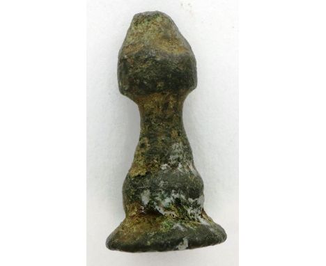 14th - 15th century iron chess piece, Bishop H: 25 mm. P&amp;P Group 0 (£5+VAT for the first lot and £1+VAT for subsequent lo