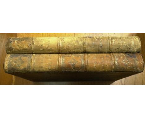 1770 new and complete family Bible with notes, illustrations printed for R Baldwin London, in two volumes. P&amp;P Group 2 (£